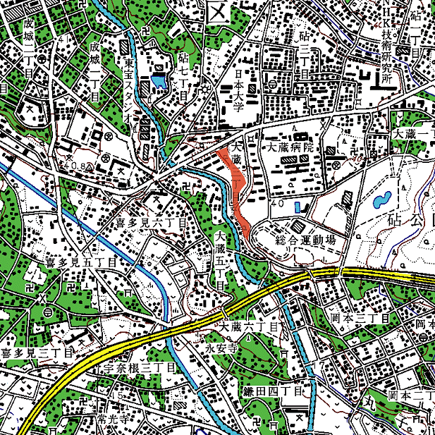 大蔵三丁目公園の地図